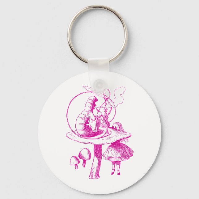 Raupe Rosa Schlüsselanhänger (Vorderseite)