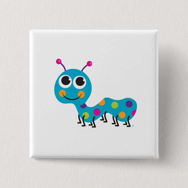 Raupen-Knopf Button (Vorderseite)