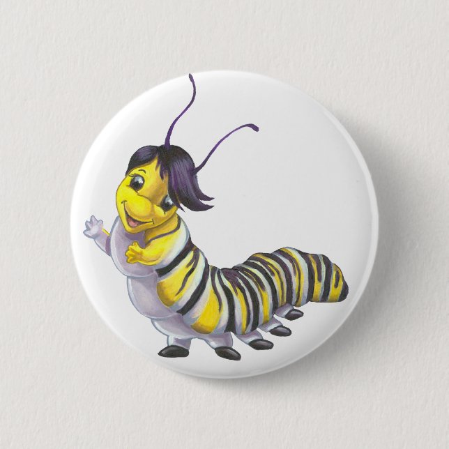 Raupen-Knopf Button (Vorderseite)