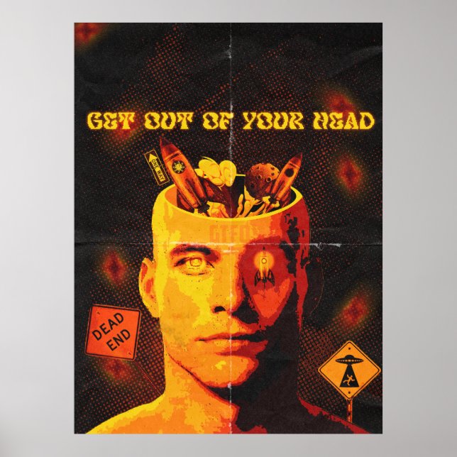 Raus aus dem Kopf - Surreal Pop Art Poster (Vorne)