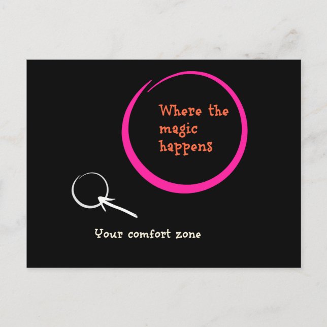 Raus aus der Komfort-Zone Postkarte (Vorderseite)