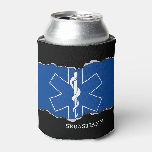 Raus EMT Paramedic Symbol Individuelle Name Dosenkühler (Kanne Vorderseite)