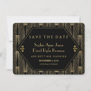 Rauschende 20er Great Gatsby Art Deco Save The Dat Date