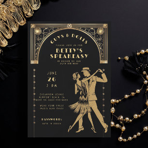 Rauschende Zwanziger Gatsby Flapper Speakeasy Chic Einladung