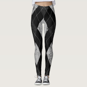 Raute beunruhigter einfarbiger preppy Muster-80er Leggings