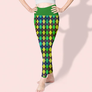 Raute Blau Gelbes Muster Elegantes Hübsches Design Leggings