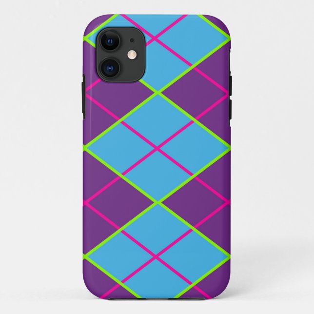 Raute blau und lila Case-Mate iPhone hülle (Rückseite)