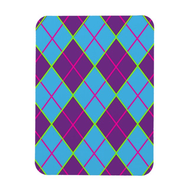 Raute blau und lila magnet (Vertikal)