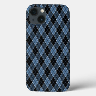 Raute Blaue Schwarz-weiße Streifen Diamantmuster Case-Mate iPhone Hülle