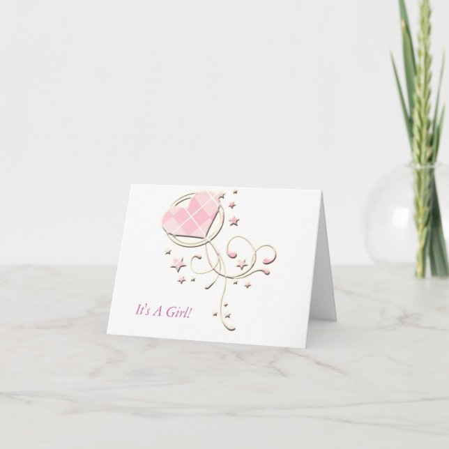 Raute - es ist ein Mädchen… Rosa neue Ankündigung (Vorderseite)