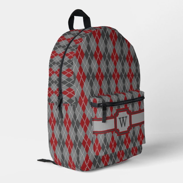 Raute für Asche und Besen Bedruckter Rucksack (Rückseitige Ecke links)