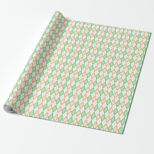 Raute für irische Flagge Geschenkpapier (Ungerollt)