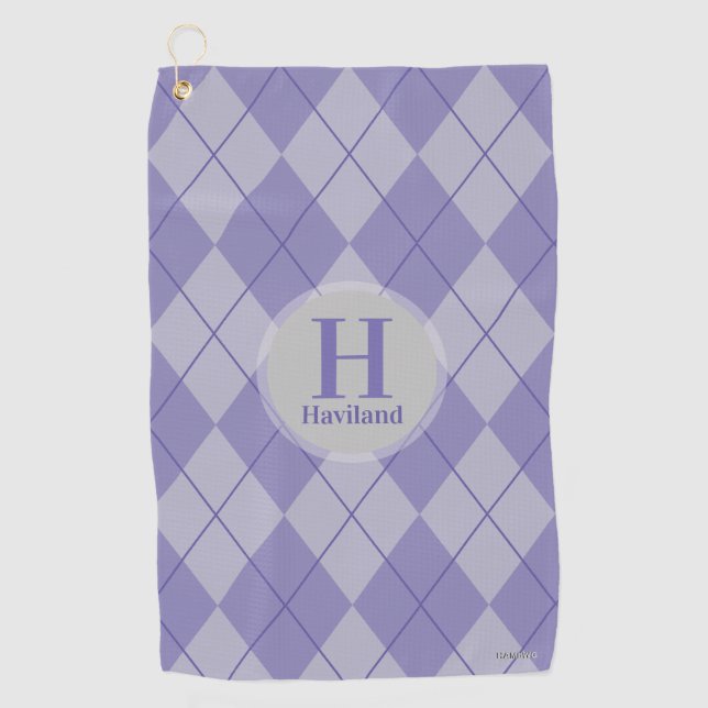 Raute Golf Handtuch mit Name und Initial - HAMbyWG (Vorderseite)
