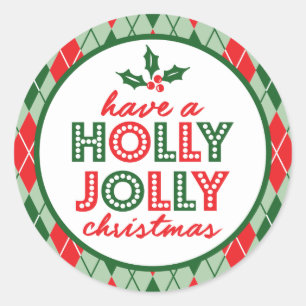 Raute haben eine Heilige Jolly Weihnachten (grün Runder Aufkleber