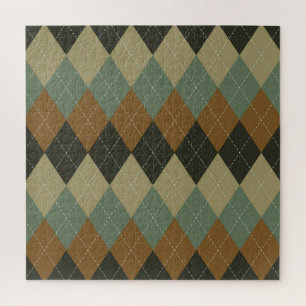 Raute Herbst: Braungrün-Rhombus-Chic