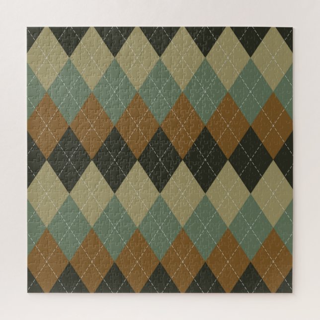 Raute Herbst: Braungrün-Rhombus-Chic (Vertikal)