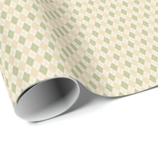 Raute im Salbei, Sandelholz, Creme Geschenkpapier