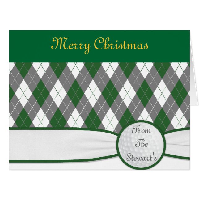 Raute karierte Weihnachtskarte. (Vorderseite (Horizontal))