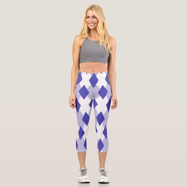 Raute Kariertes Muster_4A46B0 Capri Leggings (Vorderseite)