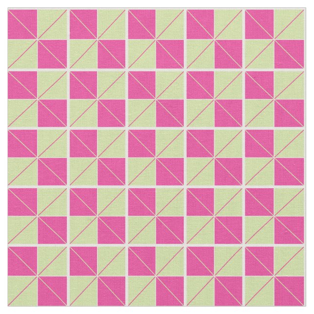 Raute Karos Rosa und Grün Stoff (Nahaufnahme)
