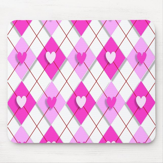 Raute lila Hearts Mousepad (Vorne)