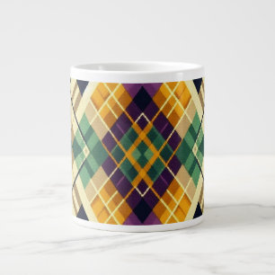 Raute Mardi Gras lila grün Jumbo-Tasse