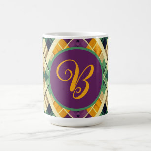 Raute Mardi Gras lila grün Kaffeetasse