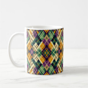 Raute Mardi Gras lila grün Kaffeetasse