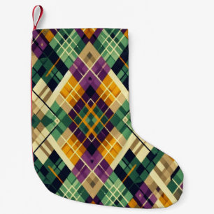 Raute Mardi Gras lila grün Kleiner Weihnachtsstrumpf