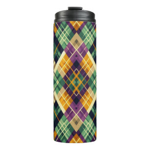 Raute Mardi Gras lila grün Thermosbecher