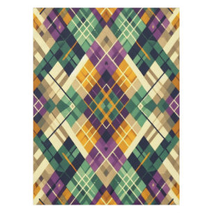 Raute Mardi Gras lila grün Tischdecke