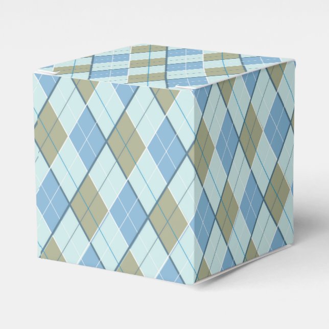 Raute-Muster Blau-Golfsport Geschenkboxen Geschenkschachtel (Vorderseite)