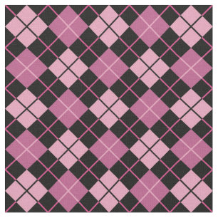 Raute Muster in Schwarz und Rosa Stoff