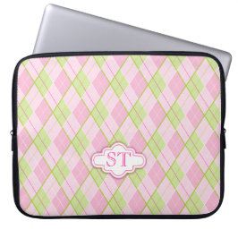 Raute Muster rosa monogramm Notebookgehäuse Laptopschutzhülle