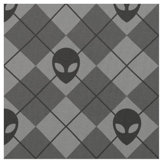Raute Muster Schwarz-Grau-Alien Stoff (Nahaufnahme)