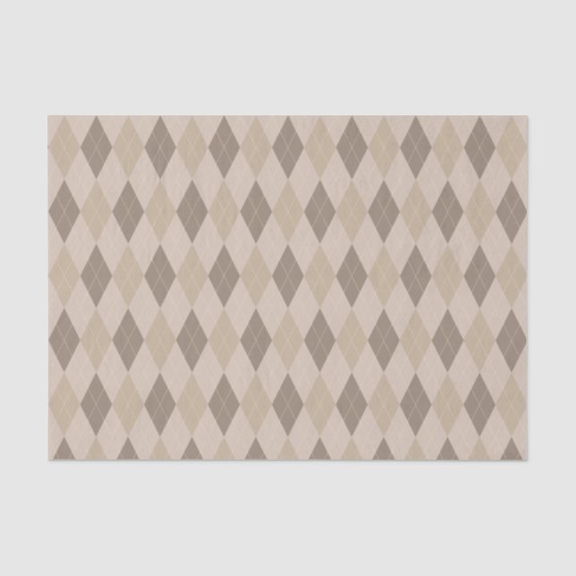 Raute-Musterpapier für Beige Tones Seidenpapier (Vorderseite)