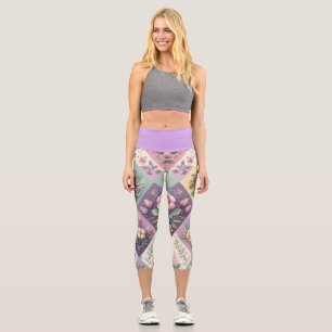 Raute pastellfarben Osterfeier/Frühling Capri Leggings