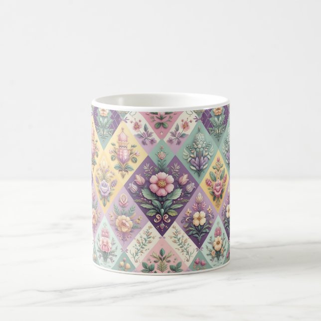 Raute pastellfarben Osterfeier/Frühling Kaffeetasse (Mittel)