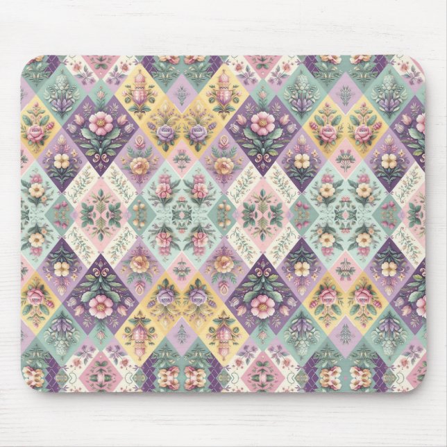 Raute pastellfarben Osterfeier/Frühling Mousepad (Vorne)
