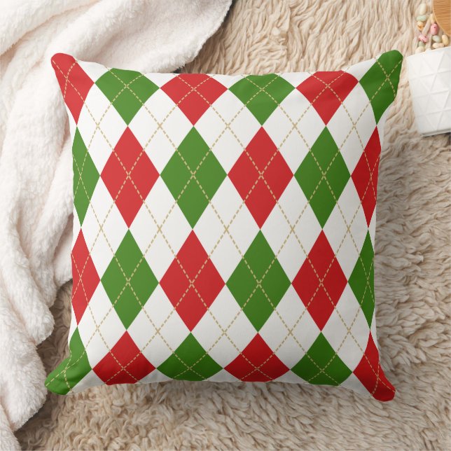 Raute Red Green White Kissen (Decke)