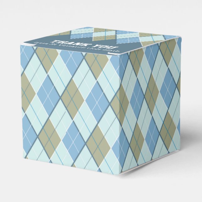 Raute Stil Blau brauner Golf Danke Geschenkboxen Geschenkschachtel (Vorderseite)
