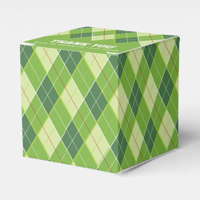 Raute-Stil Grün Golf Danke Geschenkboxen Geschenkschachtel (Vorderseite)