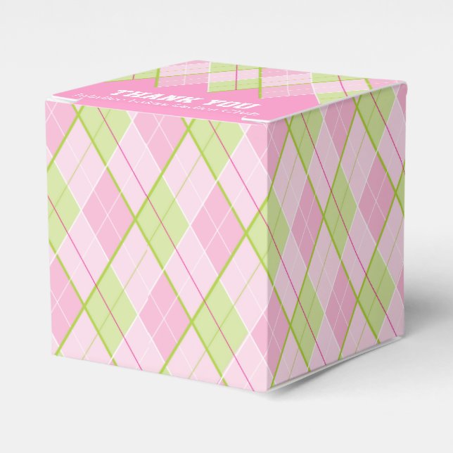 Raute Stil rosa Damen danke Ihnen Golf Geschenkbox Geschenkschachtel (Vorderseite)