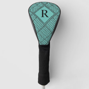 RAUTE STRICK Golf Driver Cover + Initial / Aquamar Headcover