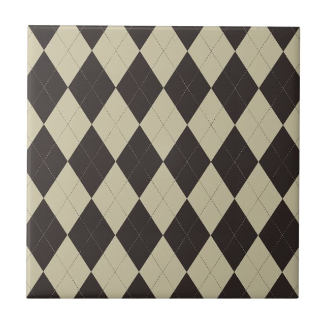 Raute Tile aus Creme und Schokolade Fliese (Vorderseite)