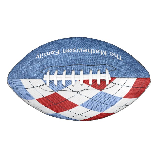 Raute und Denim Personalisiert Football (Vorderseite)
