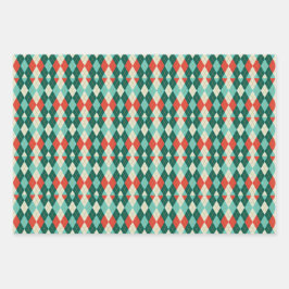 Raute Weihnachts Retro Wrapping Paper Set Geschenkpapier Set