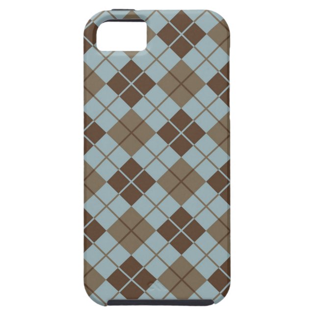 Rauten-Muster im Blau und im Taupe Case-Mate iPhone Hülle (Rückseite)