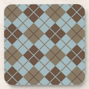 Rauten-Muster im Blau und im Taupe Untersetzer