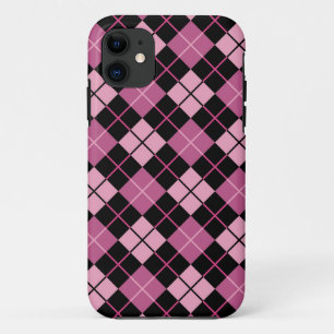 Rauten-Muster im Schwarzen und im Rosa Case-Mate iPhone Hülle